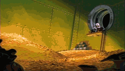 scrooge mcduck diving in a pool of money gif | WiffleGif